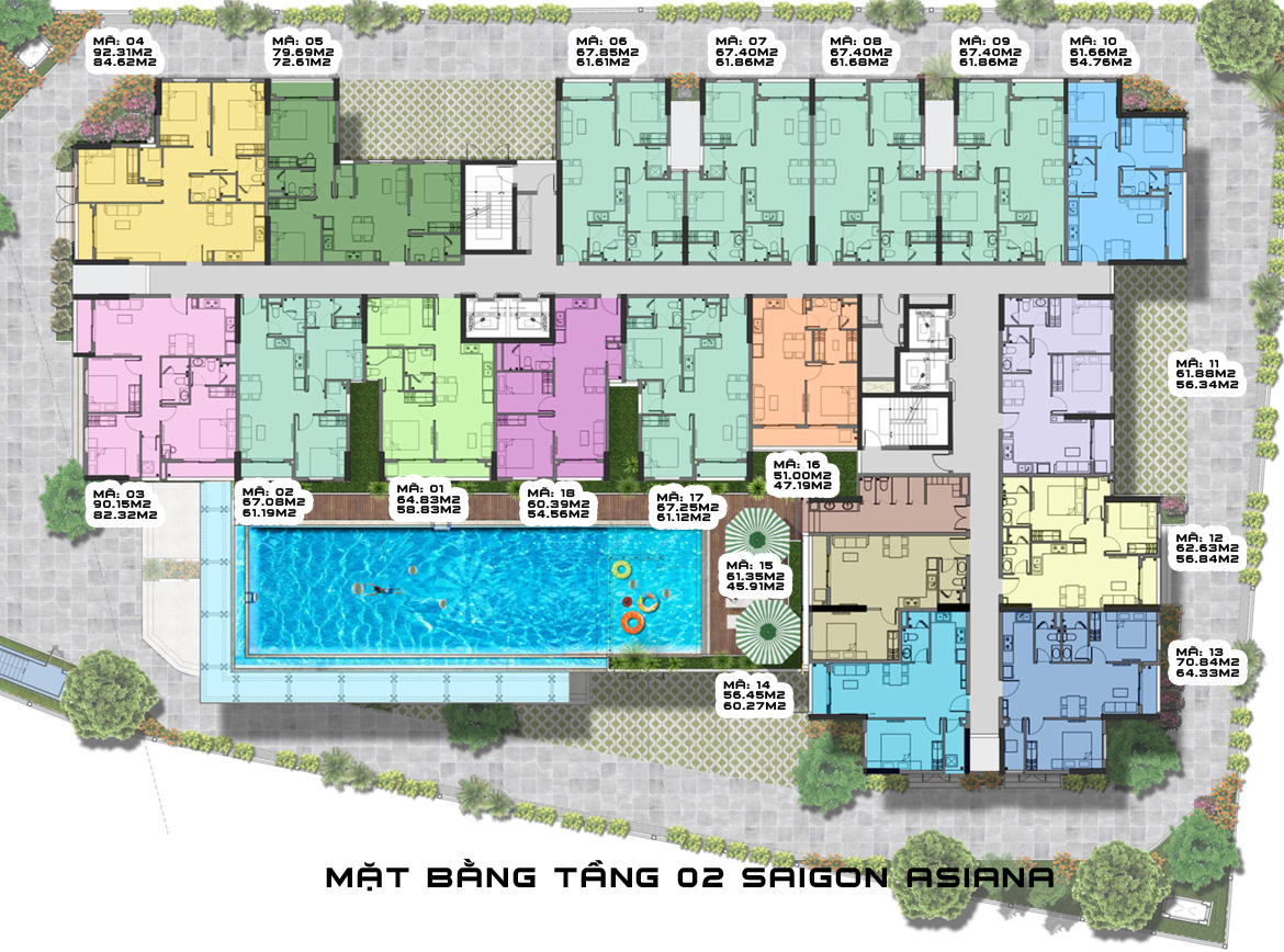 Mặt bằng dự án căn hộ chung cư Saigon Asiana Quận 6 Đường Nguyễn Văn Luông chủ đầu tư Gotec Land