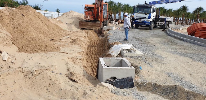 Tiến độ xây dựng dự án căn hộ condotel biệt thự The Maris Vũng Tàu, Đang triển khai kè bờ biển dự án