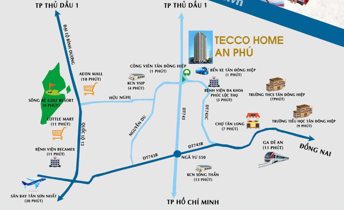 Vị trí dự án căn hộ Tecco Home BD