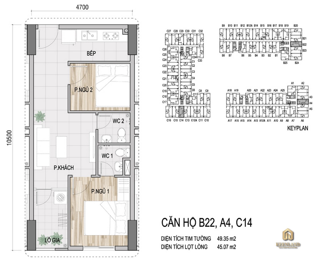 Thiết kế chi tiết căn hộ A4, B22, C14 Lakeview Tower Quận 12