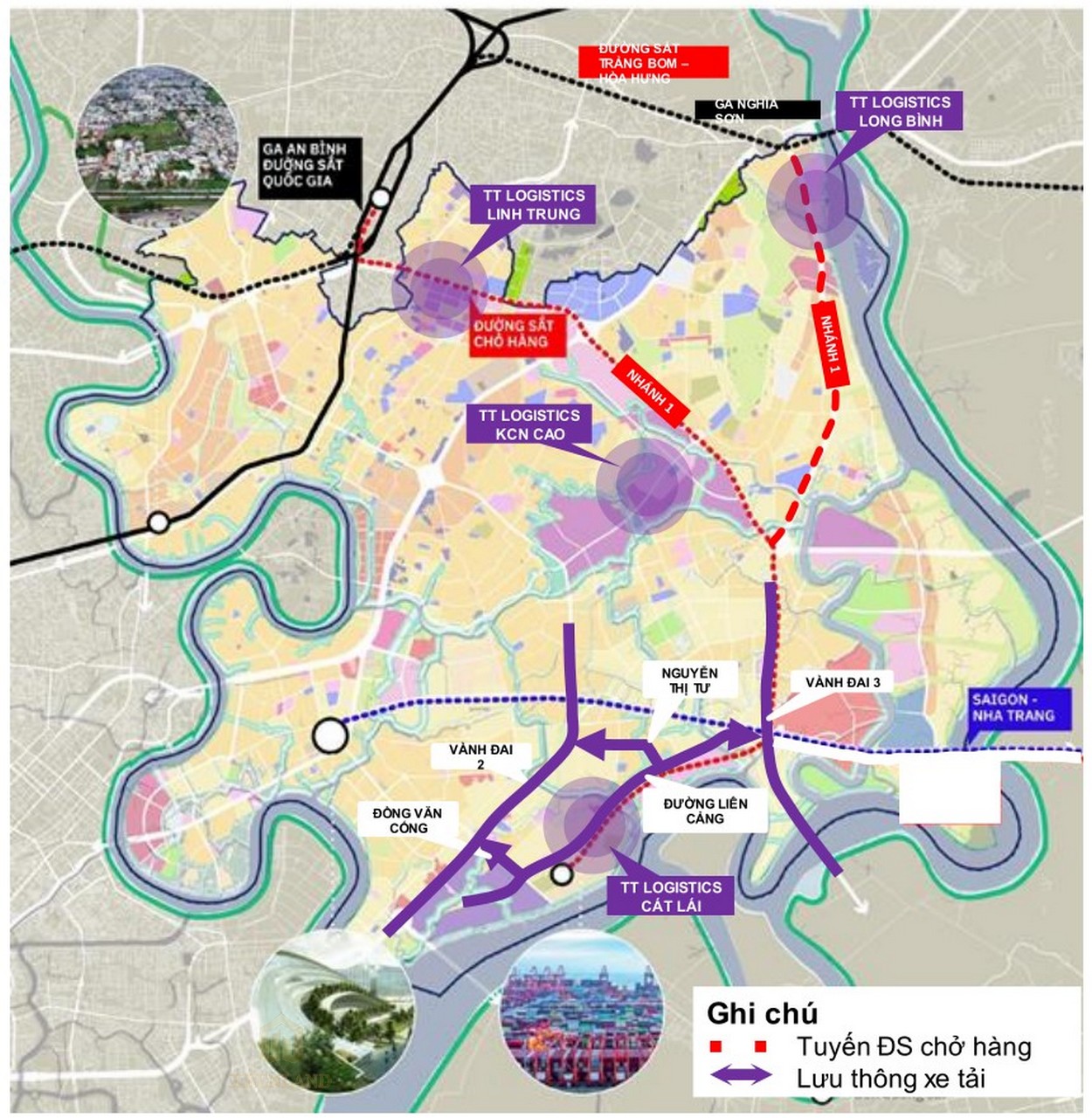 Giải pháp quy hoạch đường sắt chở hàng và đường bộ kết nối cảng tại thành phố Thủ Đức