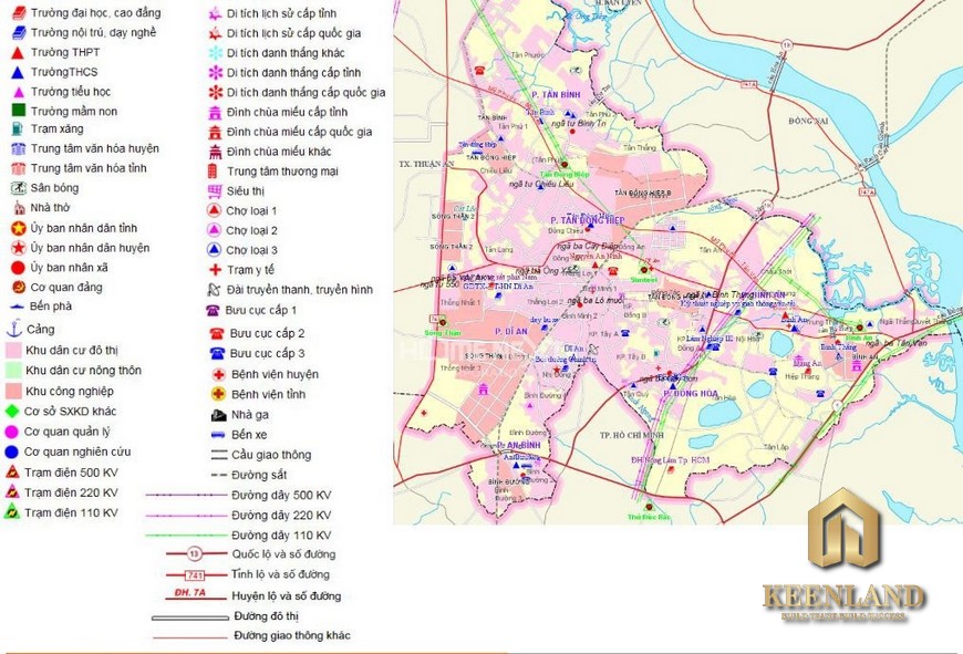 bản đồ quy hoạch Thành phố Dĩ An