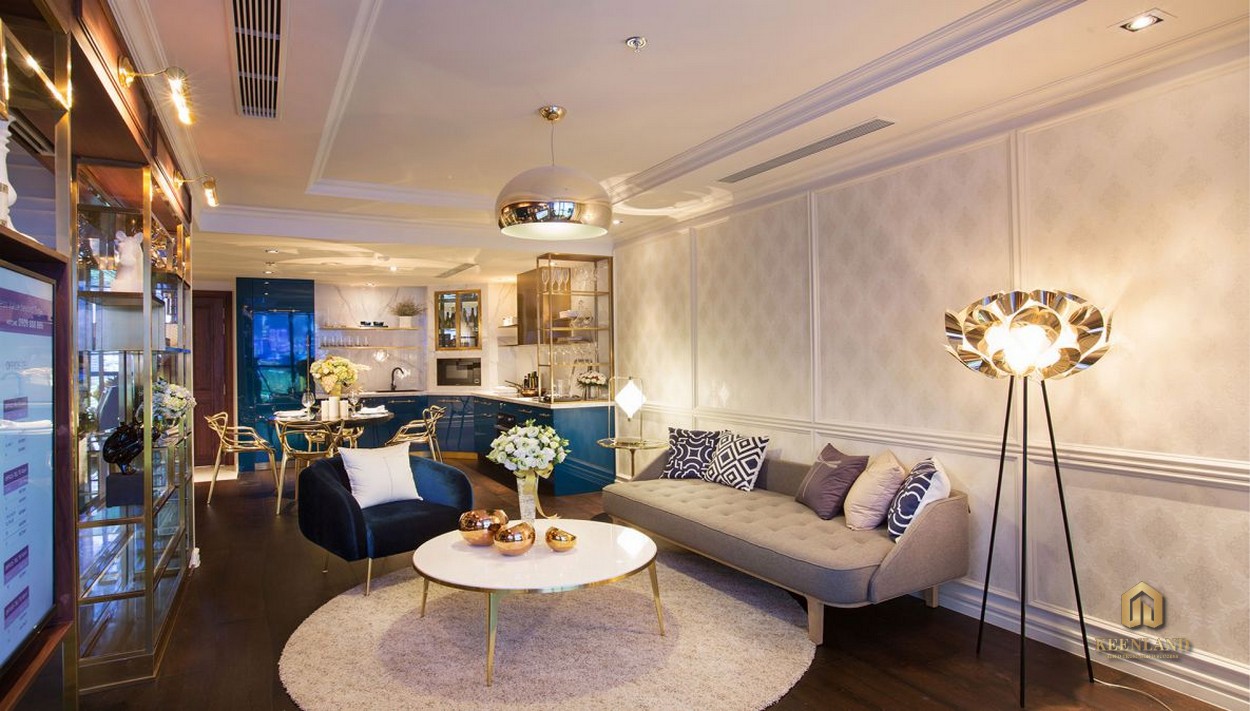 Thiết kế phòng khách căn hộ mẫu The Grand Manhattan