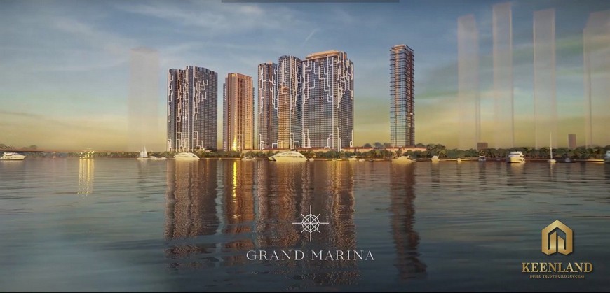 Phối cảnh dự án căn hộ Grand Marina nhìn từ sông Sài Gòn