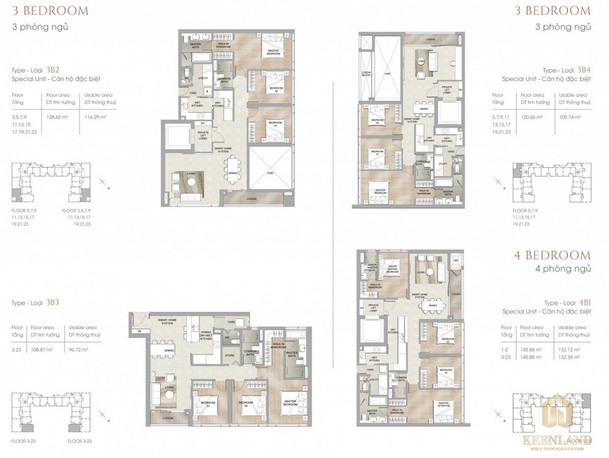 Thiết kế chi tiết căn hộ 3PN dự án chung cư cao cấp The Marq