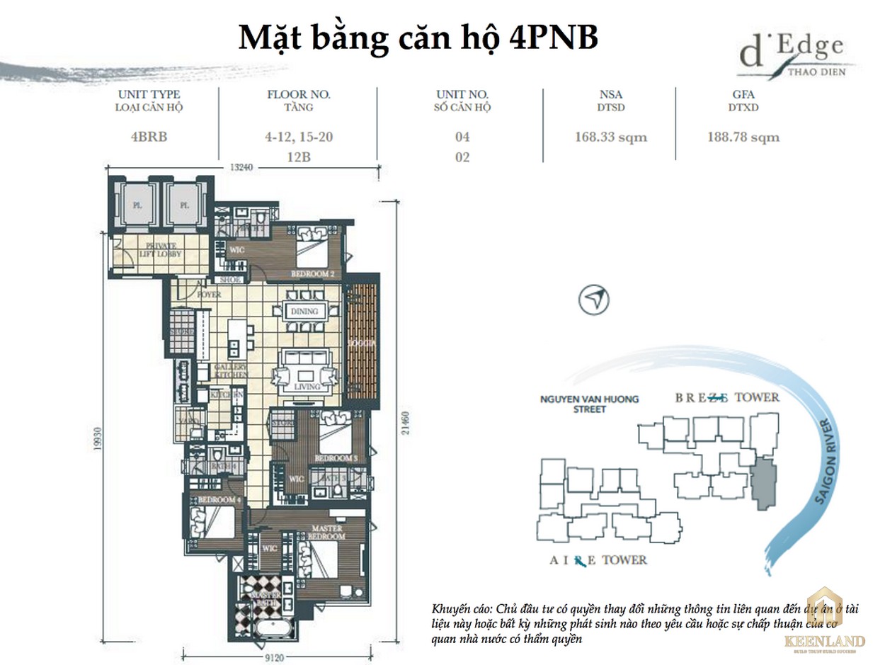 Thiết kế căn hộ 4PN tại dự án D’Edge Thảo Điền