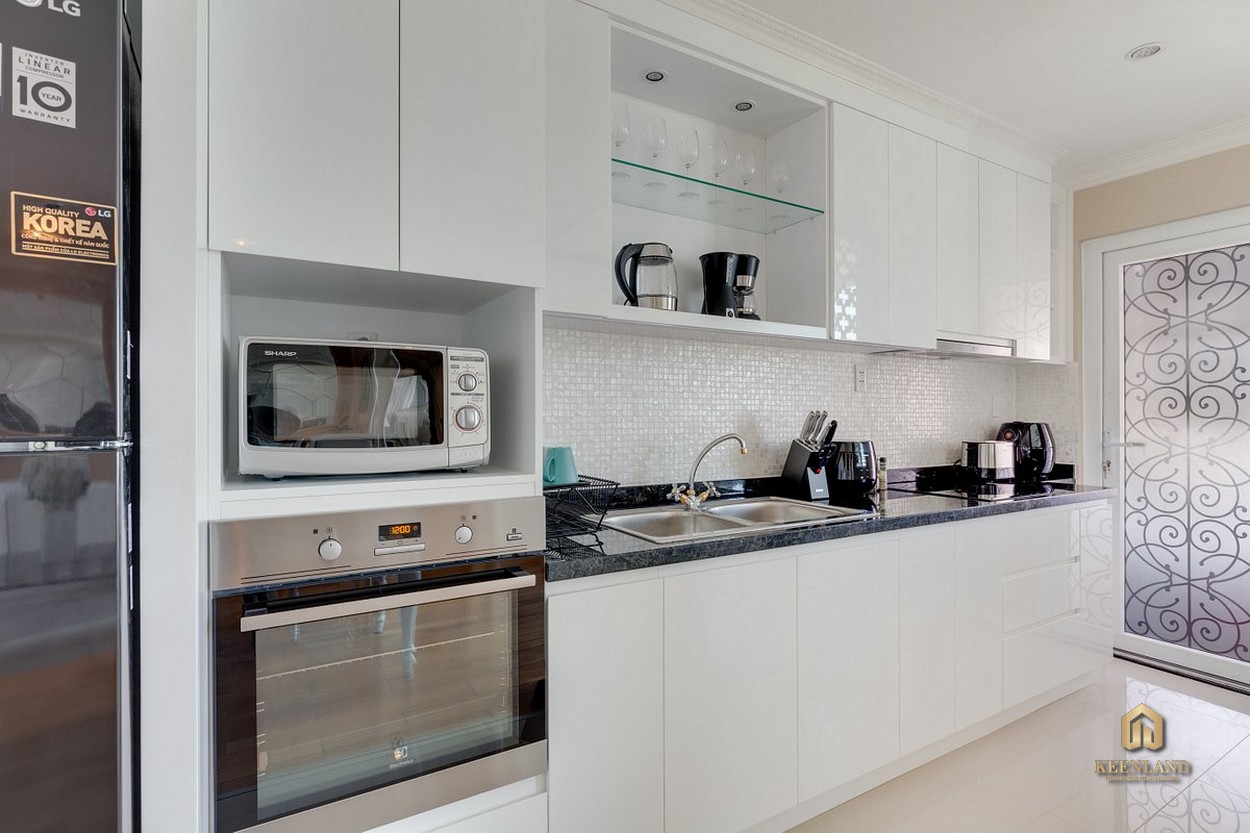 Thiết kế nhà bếp căn hộ Léman Luxury Apartment 