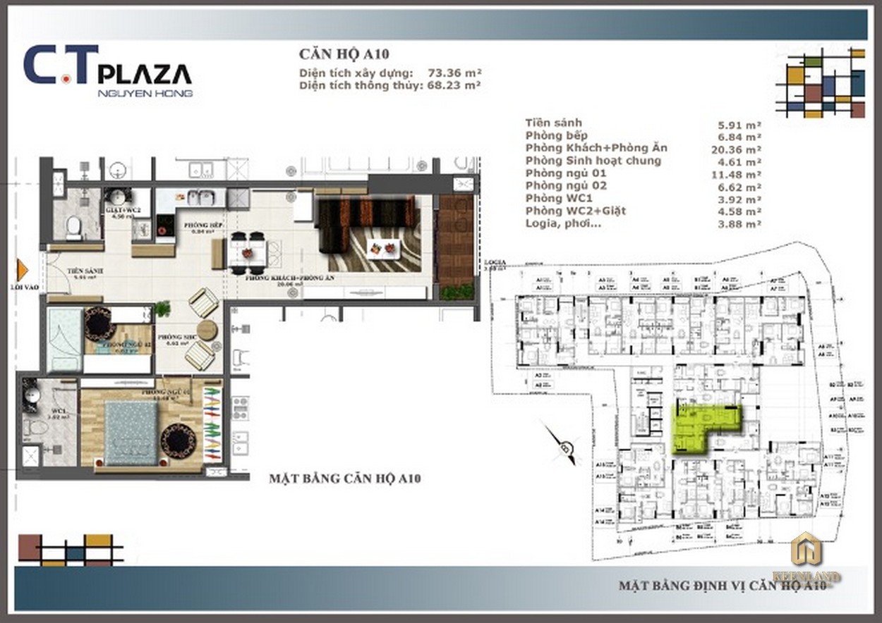 Thiết kế chi tiết căn hộ A10 dự án CT Plaza Nguyên Hồng