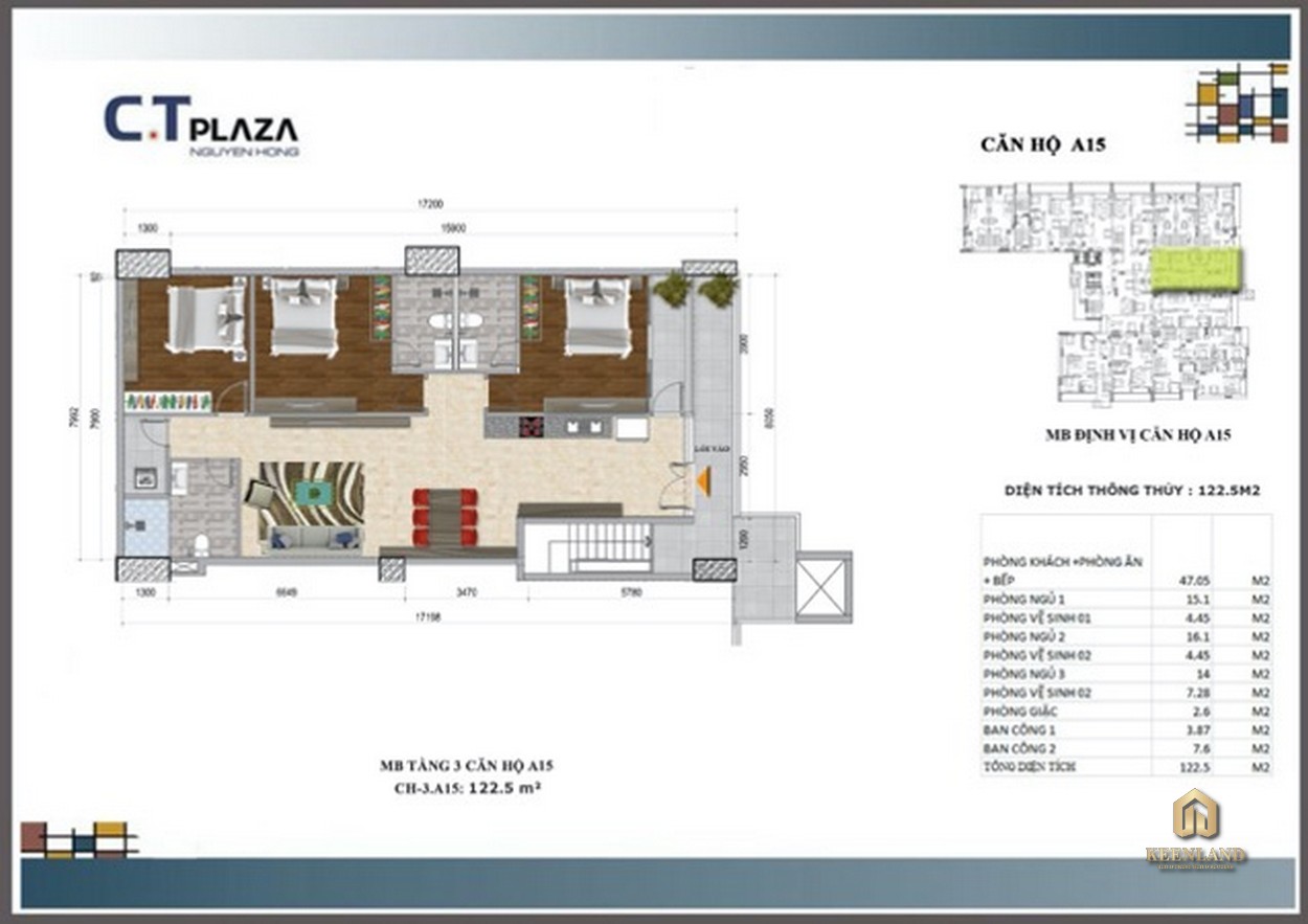 Thiết kế chi tiết căn hộ A15 dự án CT Plaza Nguyên Hồng