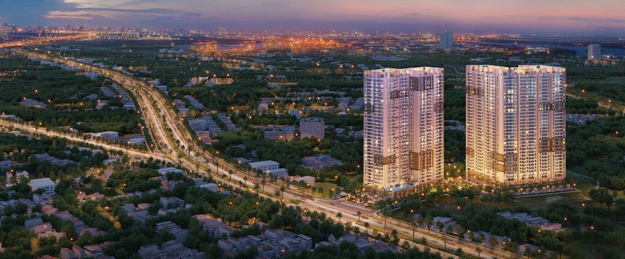 Phối cảnh tổng thể dự án căn hộ chung cư Opal Boulevard Dĩ An Đường Phạm Văn Đồng 