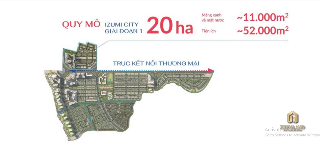 Quy hoạch giai đoạn 1 dự án Izumi City Biên Hòa