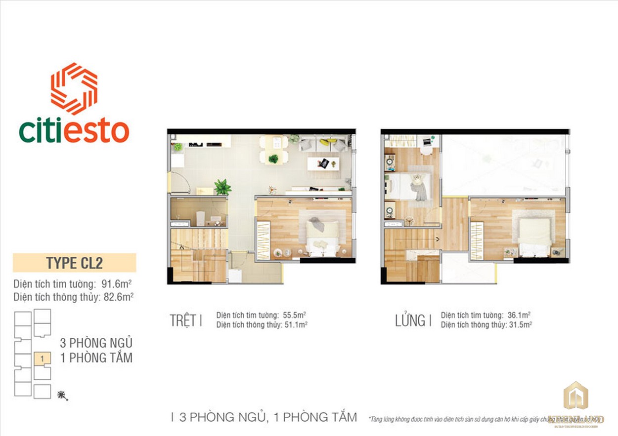 Thiết kế căn hộ 3 PN dự án CitiEsto quận 2