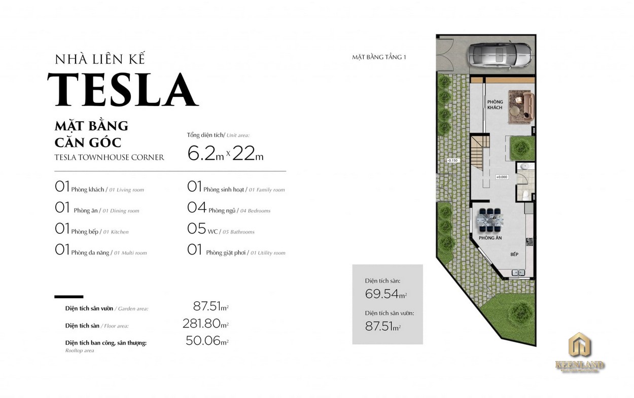 Thiết kế căn góc nhà liên kết Tesla - Thành Phố Cà Phê tỉnh Đắk Lắk