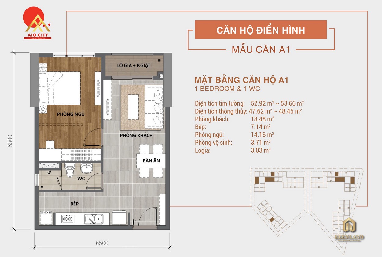 Thiết kế chi tiết căn hộ Aio City Quận Bình Tân