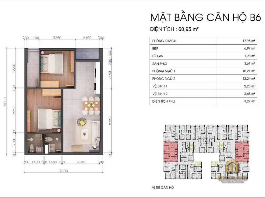 Thiết kế căn hộ Stown Tham Lương B6 2 phòng ngủ