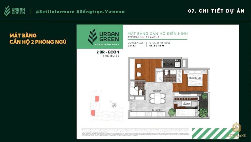 Thiết kế căn hộ 2BR-ECO1 Urban Green