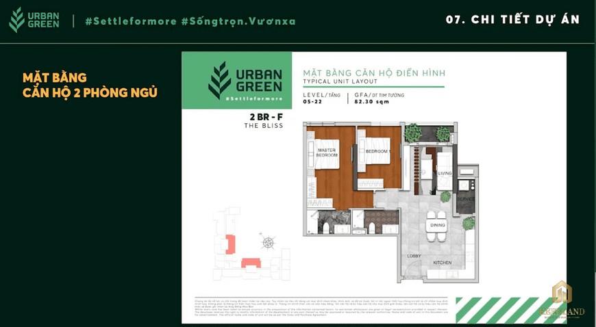 Thiết kế căn hộ 2BR-F Urban Green