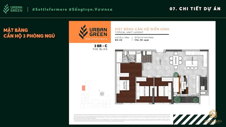 Thiết kế căn hộ 3BR-C Urban Green