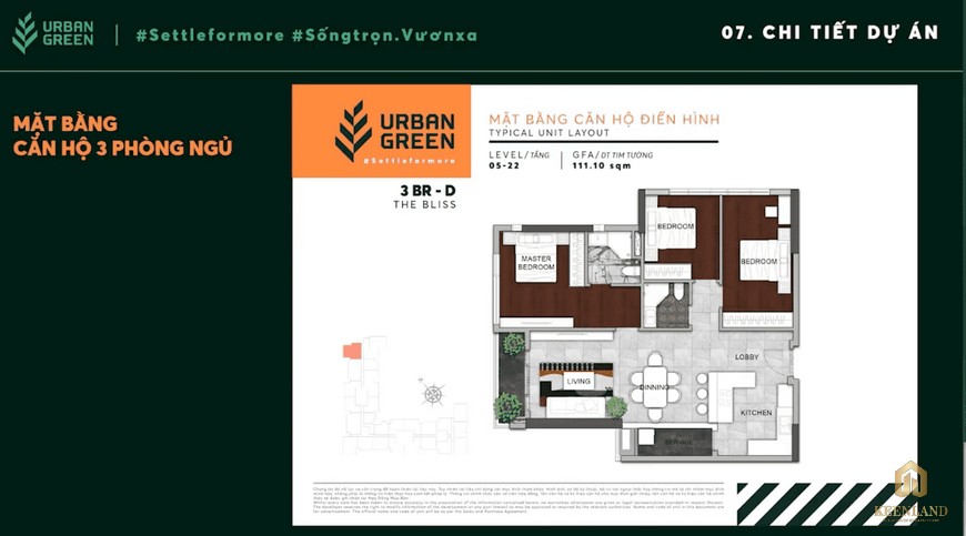 Thiết kế căn hộ 3BR-D Urban Green
