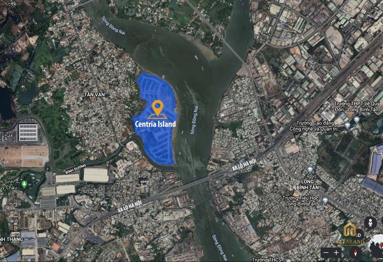 Vị trí khu dân cư Centria Island trên Google map