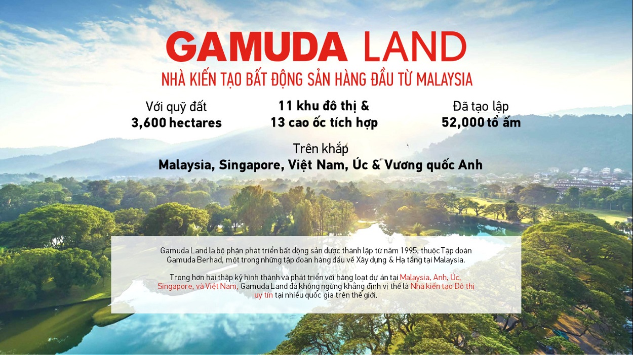 Chủ đầu tư Gamuda Land là tập đoàn bất động sản đa quốc gia hàng đầu tại Malaysian