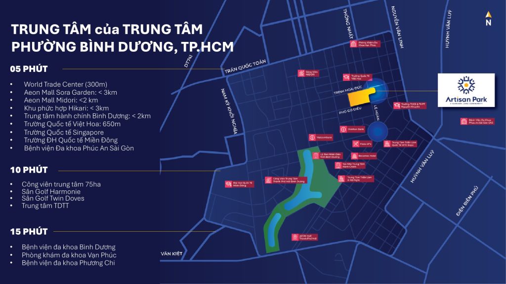 Vị trí Artisan Park mang lại lợi thế độc tôn khi nằm tại vùng lõi Đô thị Khoa học Công nghệ Bắc TP.HCM