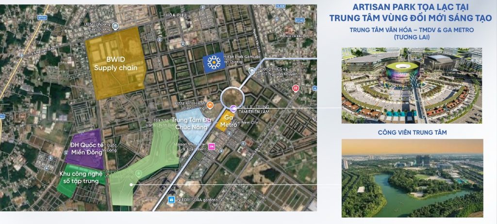 Vị trí Artisan Park Gamuda Land Bình Dương