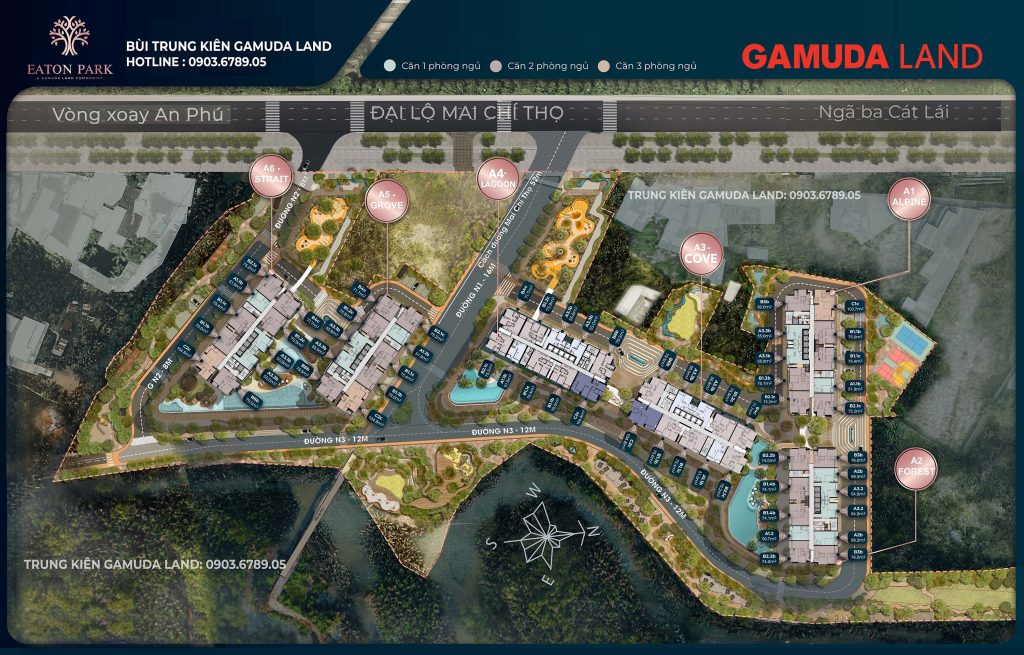Mặt bằng tổng thể dự án Eaton Park Mai Chí Thọ