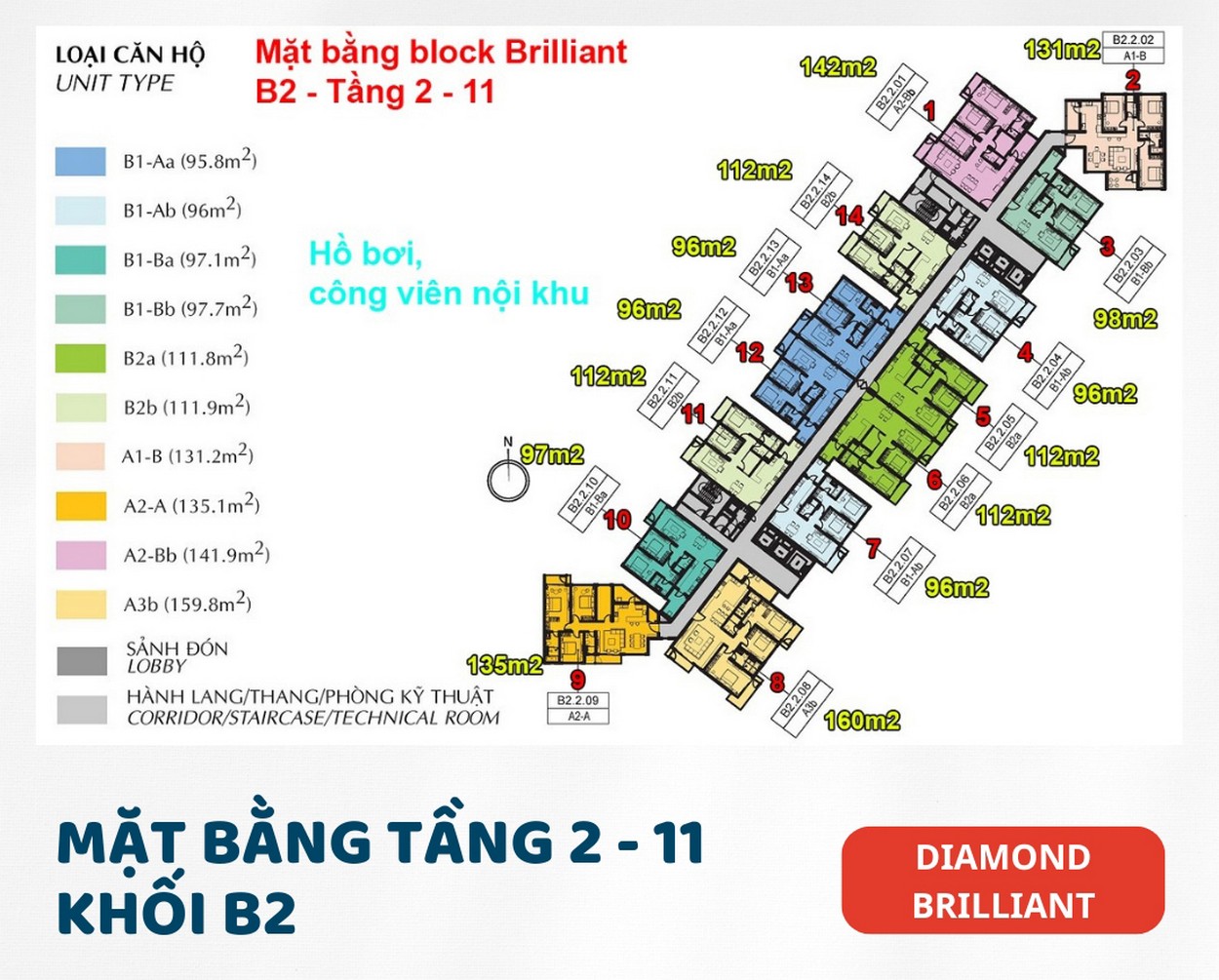 mặt bằng căn hộ Diamond Brilliant 