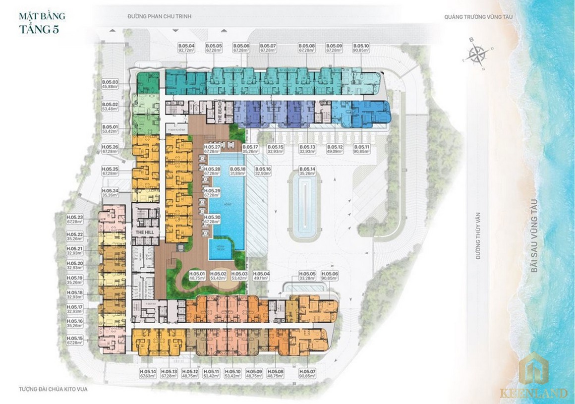 Mặt bằng tầng 5 dự án Five Seasons Homes Vũng Tàu