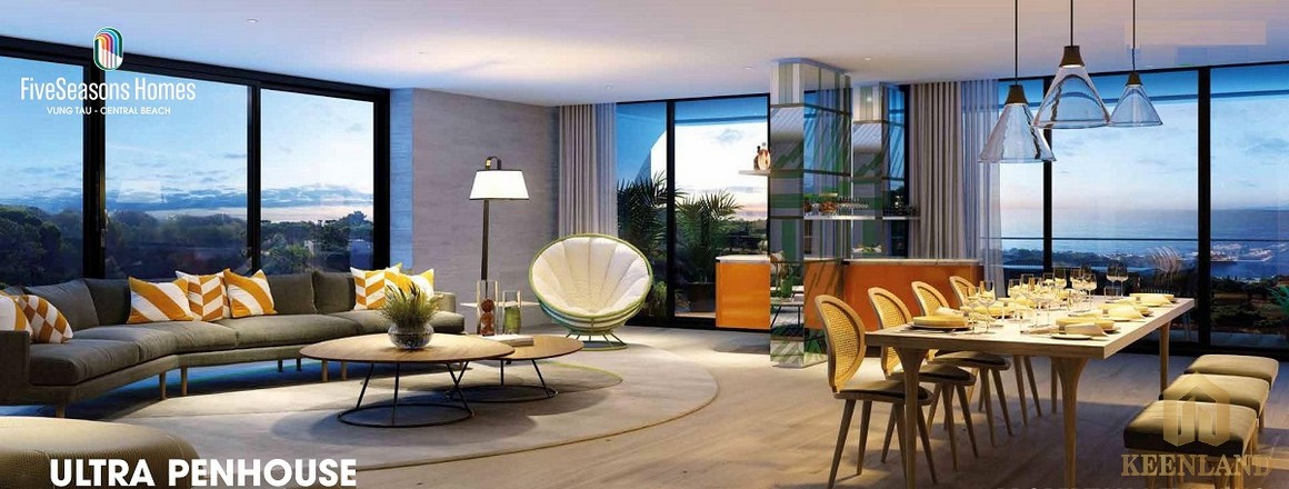 Phòng khách dự án căn hộ Fives Seasons Homes Vũng Tàu