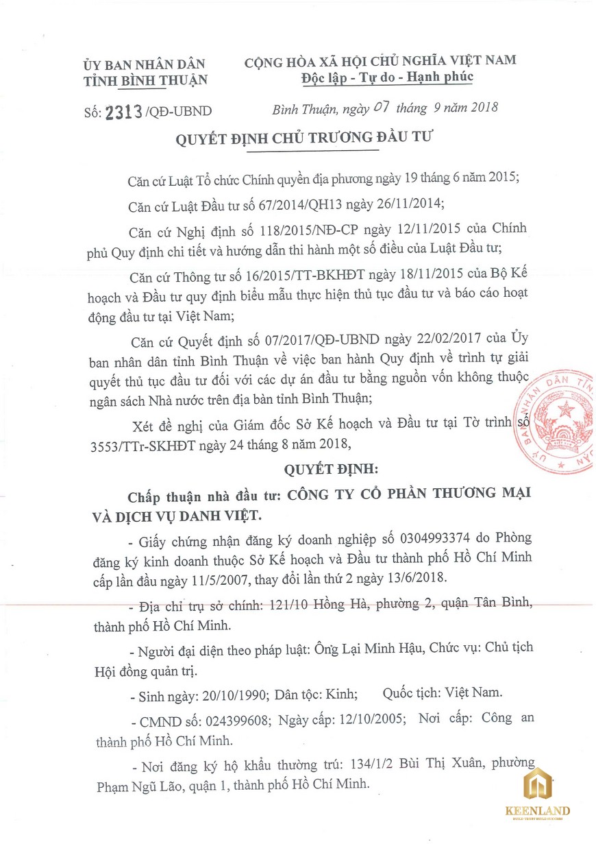 Pháp lý dự án Venezia Beach Hồ Tràm update từ chủ đầu tư Danh Việt